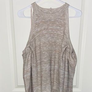 Peak-a-boo should sweater with flared sleeves